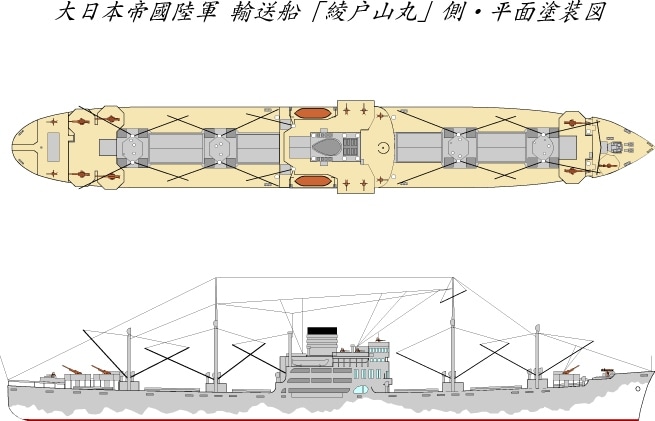 SS-C-059 陸軍 輸送船 綾戸山丸|第二次大戦の艦船モデル|艦船