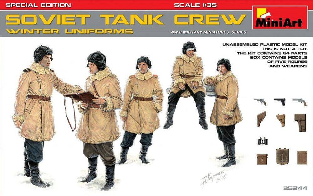 35244 ソビエト タンククルー冬季防寒服着用フィギュア5体入装備品付（特別版）|第二次大戦のフィギュア|フィギュア