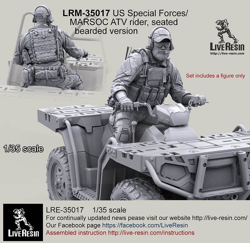 LRM-35017 現用アメリカ陸軍 特殊部隊 MARSOC ATVライダー 2013-2015 着座 髭面|大戦後のフィギュア|フィギュア