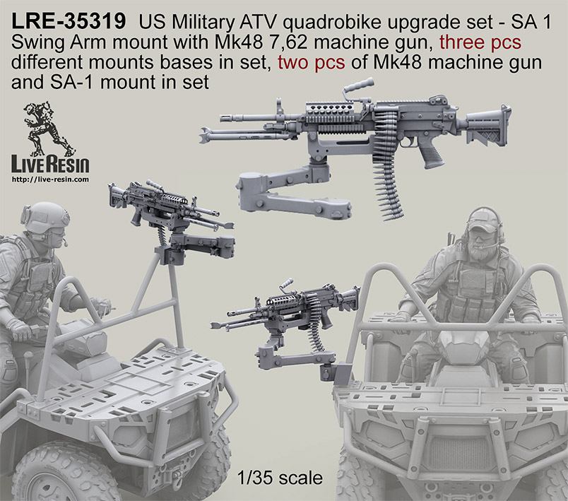 LRE-35319 US Military ATV quadrobike upgrade set - SA 1 Swing Arm mount with Mk48 7,62 machine gun, 