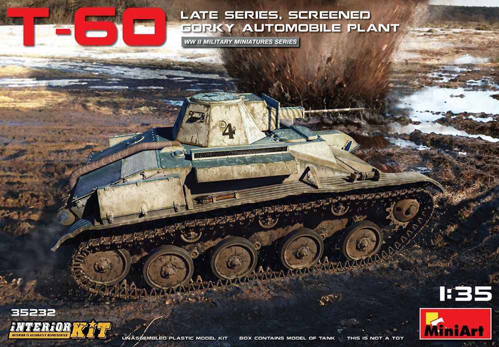 35232 Ｔ-60 後期型増加装甲仕様（ゴーリキー自動車工場製）内部再現|第二次大戦のAFVモデル|AFV