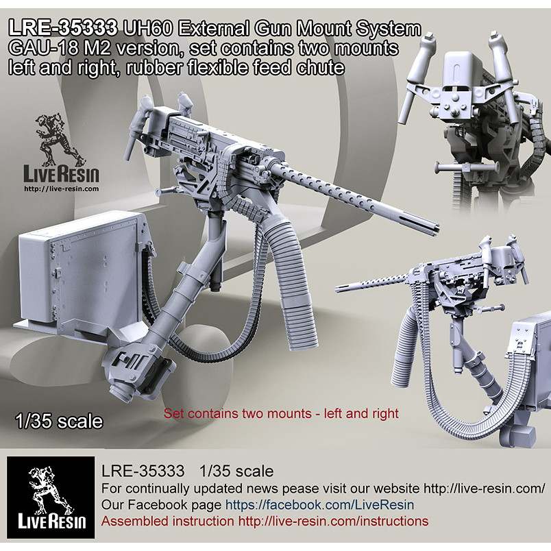 LRE-35333 HH-60G External Gun Mount System GAU-18 M2 version, set contains two mounts left and right