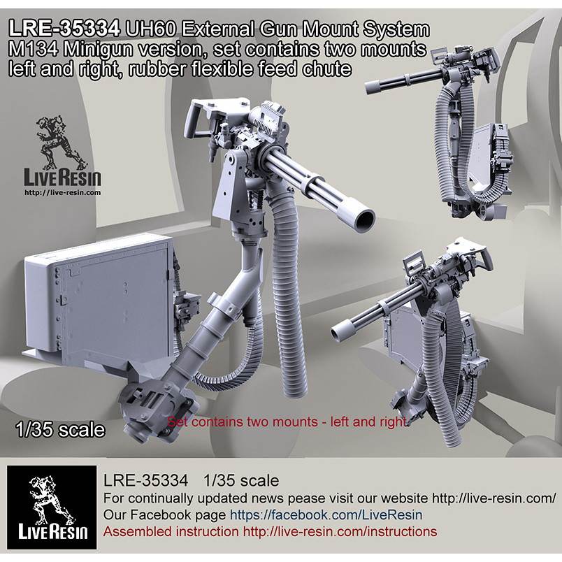 LRE-35334 HH-60G External Gun Mount System M134 Minigun version, set contains two mounts left and ri