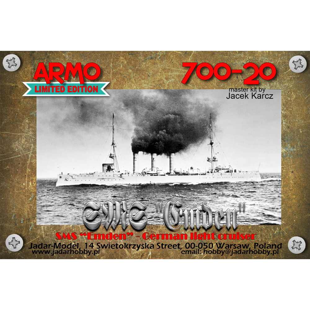 700-20 独海軍 ドレスデン級小型巡洋艦 エムデン Emden 1914|第一次大戦以前の艦船モデル|艦船