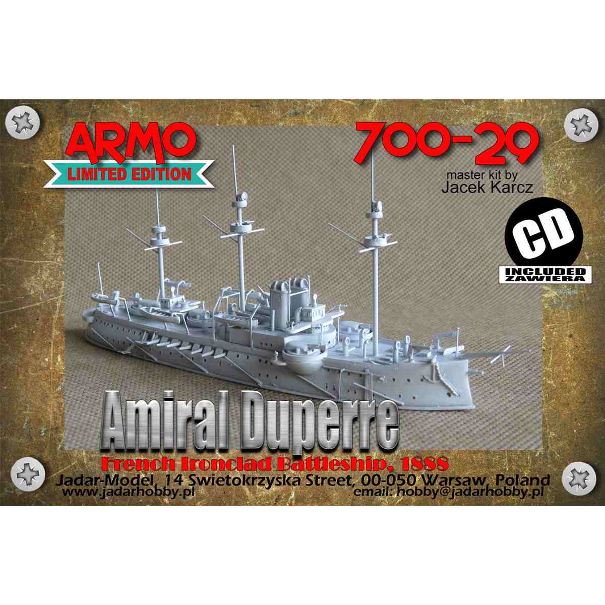 700-29 仏海軍 装甲艦 アミラル・デュプレ Amiral Duperre 1888|第一次大戦以前の艦船モデル|艦船