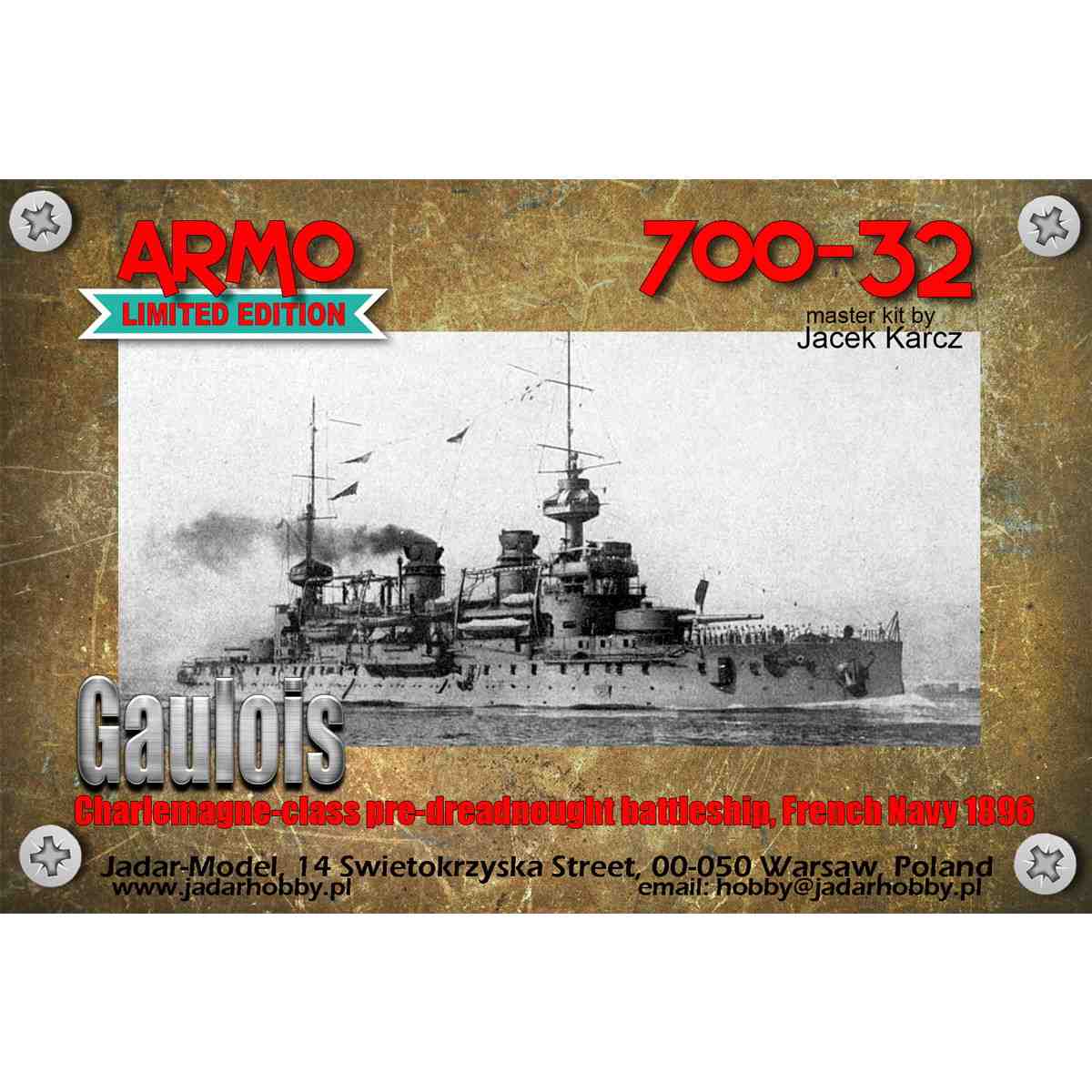 700-32 仏海軍 シャルルマーニュ級戦艦 ゴーロワ Gaulois 1896|第一次大戦以前の艦船モデル|艦船