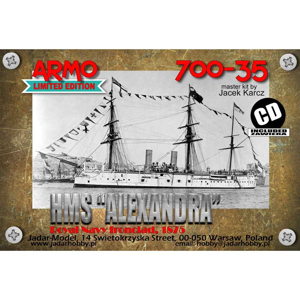 700-35 英海軍 装甲艦 アレクサンドラ Alexandra 1875|第一次大戦以前の艦船モデル|艦船