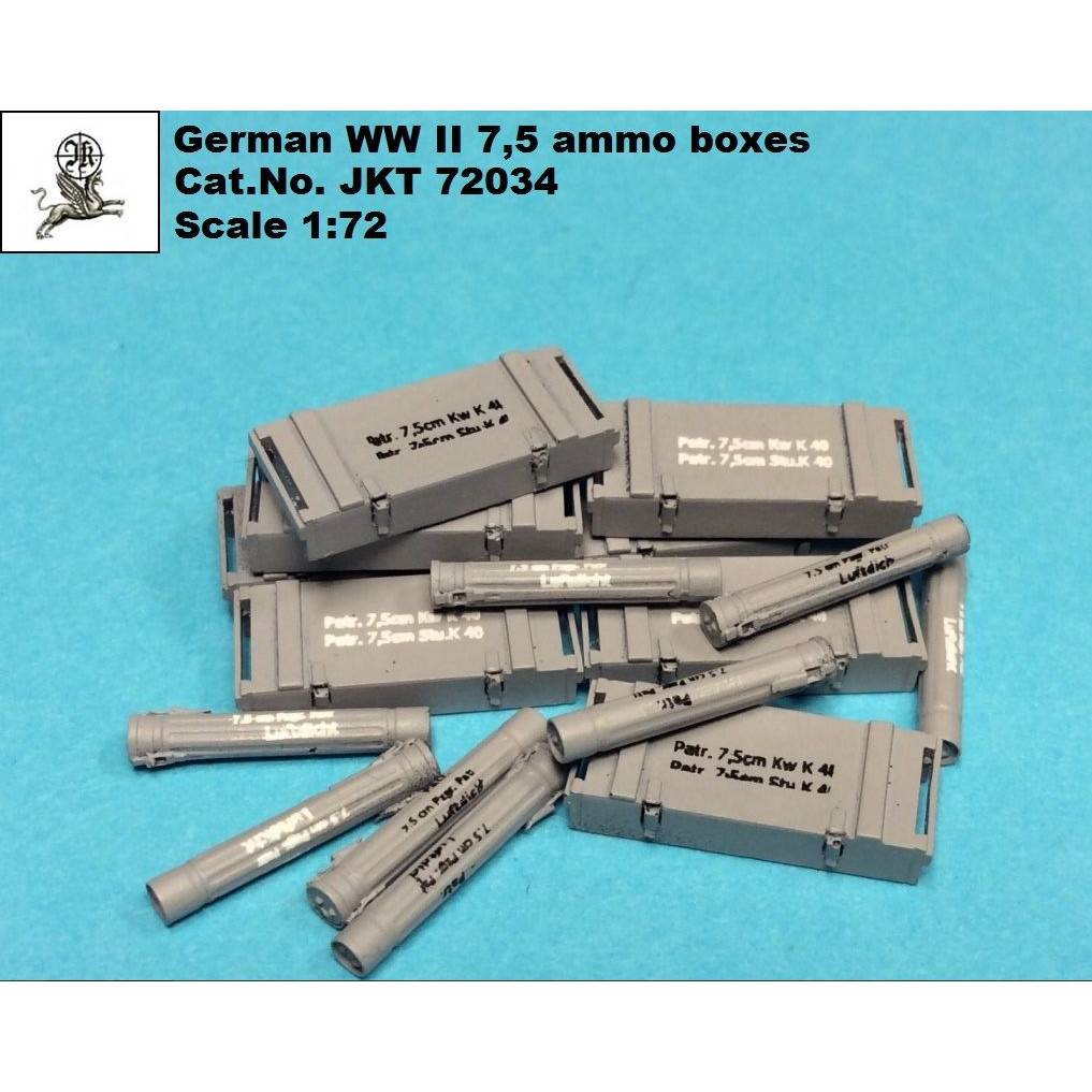 JKT72034 WWII ドイツ 75mm砲弾薬箱|AFV用パーツ|AFV
