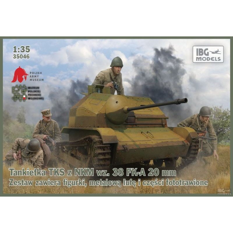 35046 ポーランド TKS 小型戦車 20mm砲搭載型 メタル砲身+戦車兵2体|第二次大戦のAFVモデル|AFV