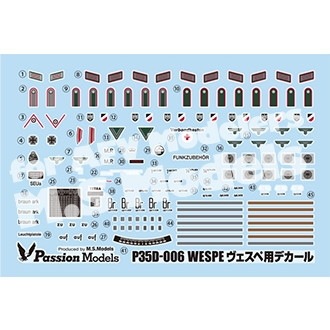 35D-006 WWII ドイツ軍 ヴェスペ デカールセット|AFV用デカール|AFV