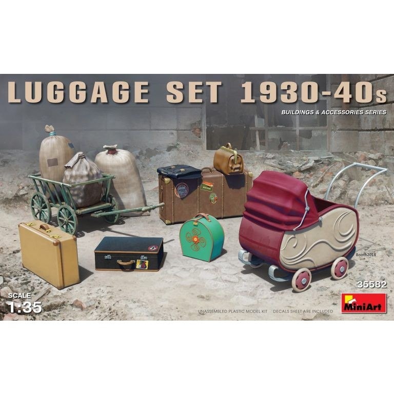 【再入荷】35582 ラゲージセット1930-40年代|建物／情景用パーツ|フィギュア
