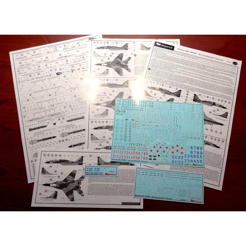 72034 MiG-29SMT フルクラム|飛行機用デカール|飛行機