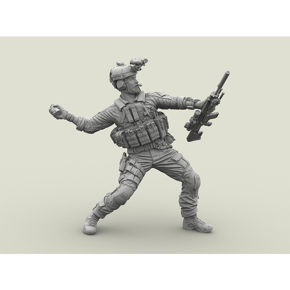 LF3D024 米 ネイビーシールズ #4 M18手榴弾を投げる狙撃兵