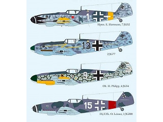 48-016 メッサーシュミット Bf109 Part.2 JG52/27/54/300|飛行機用デカール|飛行機