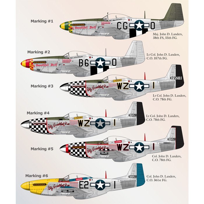 72-037 ノースアメリカン P-51 マスタングPart3 Big Beautiful Doll Special|飛行機用デカール|飛行機