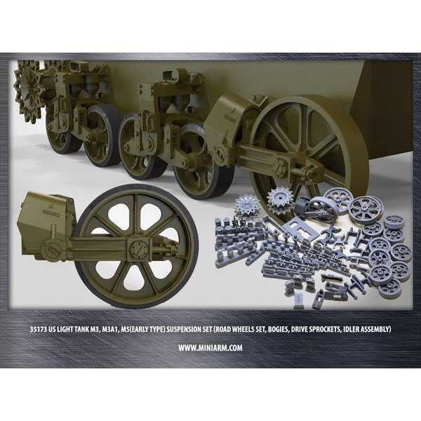 B35173 WWII米 M3/M5(初期)スチュアート 足回りセット|AFV用パーツ|AFV
