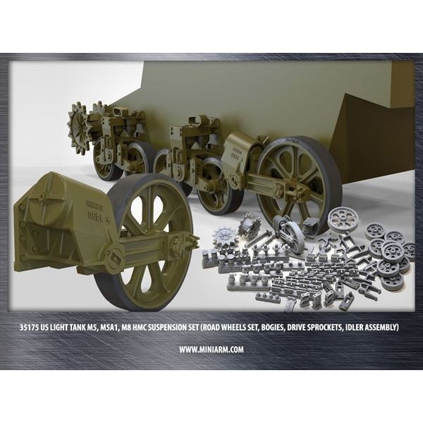 B35175 WWII米 M5/M5A1スチュアート/M8自走砲 足回りセット|AFV用パーツ|AFV