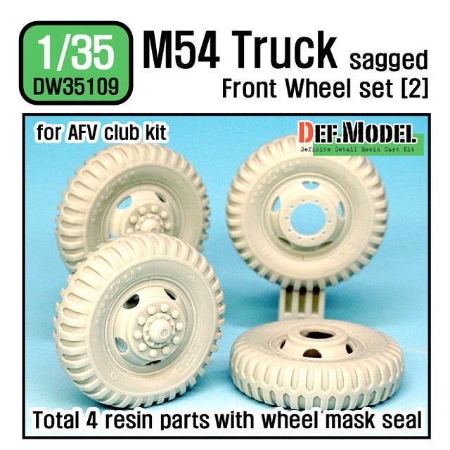 DW35109 アメリカ M54A2 カーゴトラック グッドイヤー自重変形フロントタイヤセット|AFV用パーツ|AFV