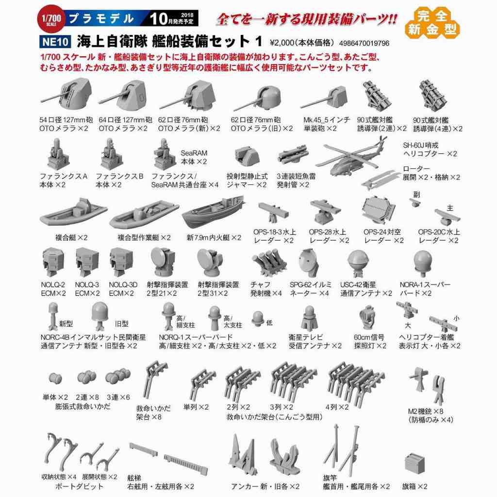 NE10 海上自衛隊 艦船装備セット1|艦船用パーツ|艦船