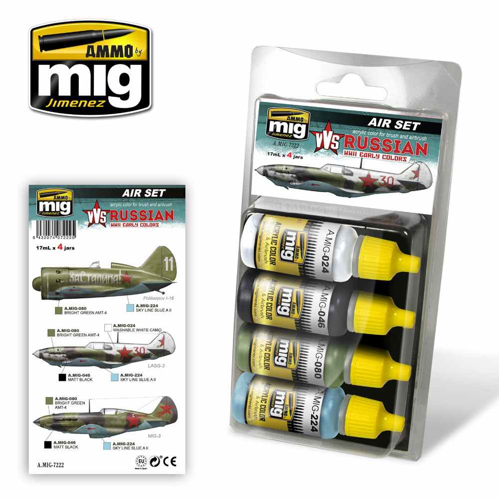A.MIG-7222 ソビエト連邦空軍VVS前期塗装色セット | アモ AMMO of Mig
