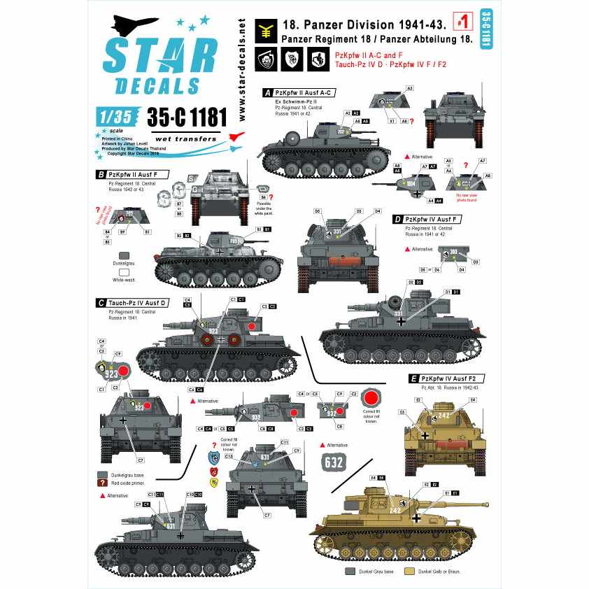 35-C1181 WWII ドイツ 第18装甲擲弾兵師団 #1 1941?43年 II号