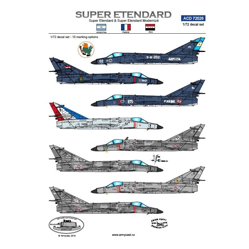 【再入荷】ACD72026 ダッソー・ブレゲー シュペルエタンダール|飛行機用デカール|飛行機
