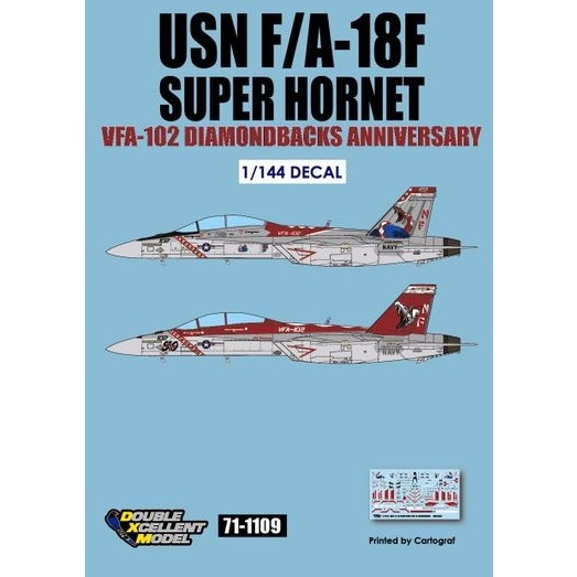 71-1109 1/144 アメリカ海軍 F/A-18F スーパーホーネット VFA-102 ダイヤモンドバックス|飛行機用デカール|飛行機