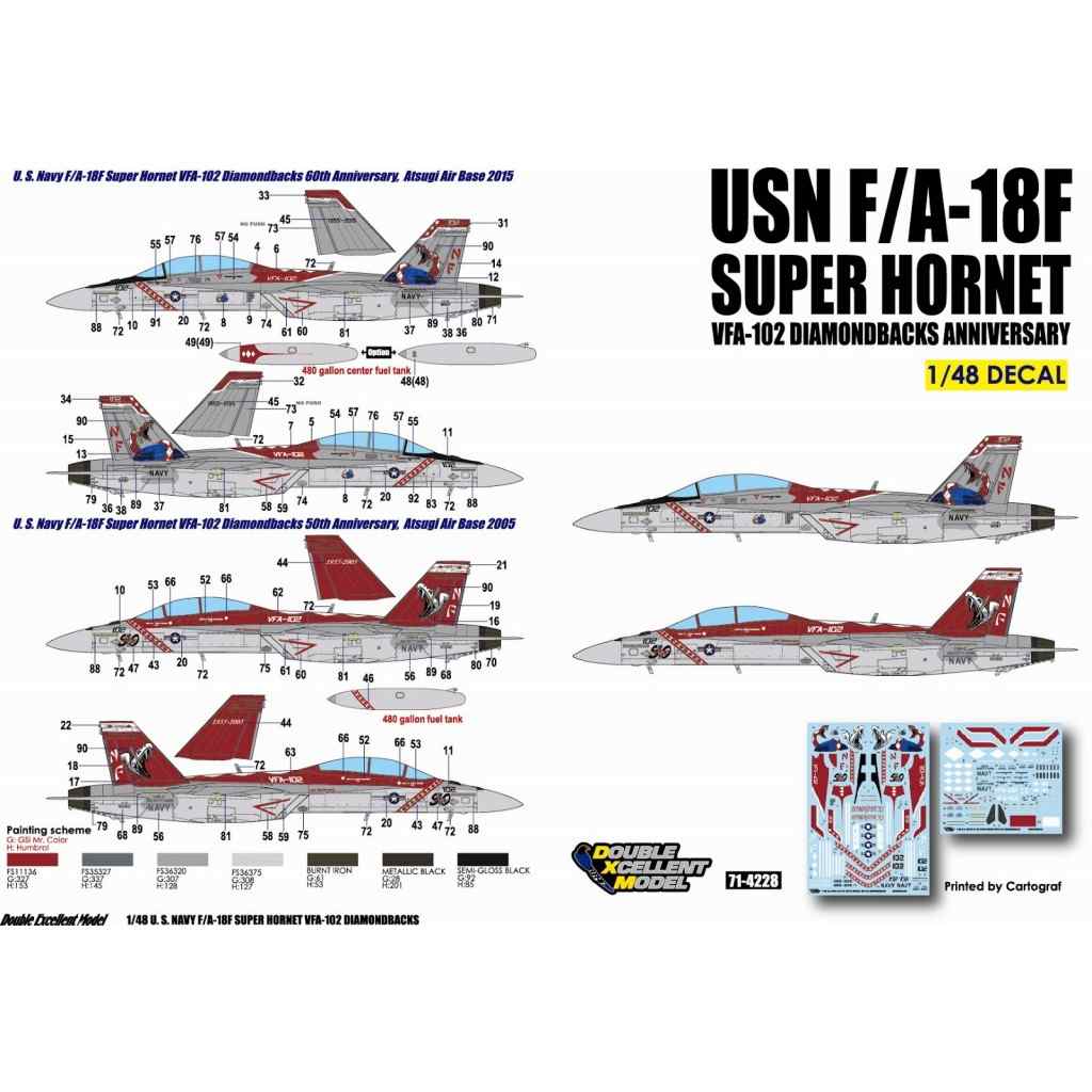 71-4228 F/A-18F スーパーホーネット VFA-102 ダイヤモンドバックス|飛行機用デカール|飛行機