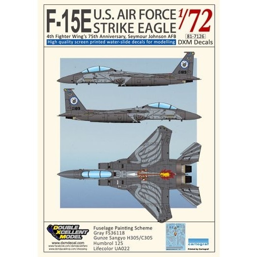 専用ページストライクイーグル 81-7126 1/72 アメリカ空軍 F-15E ストライクイーグル 第4戦闘航空団