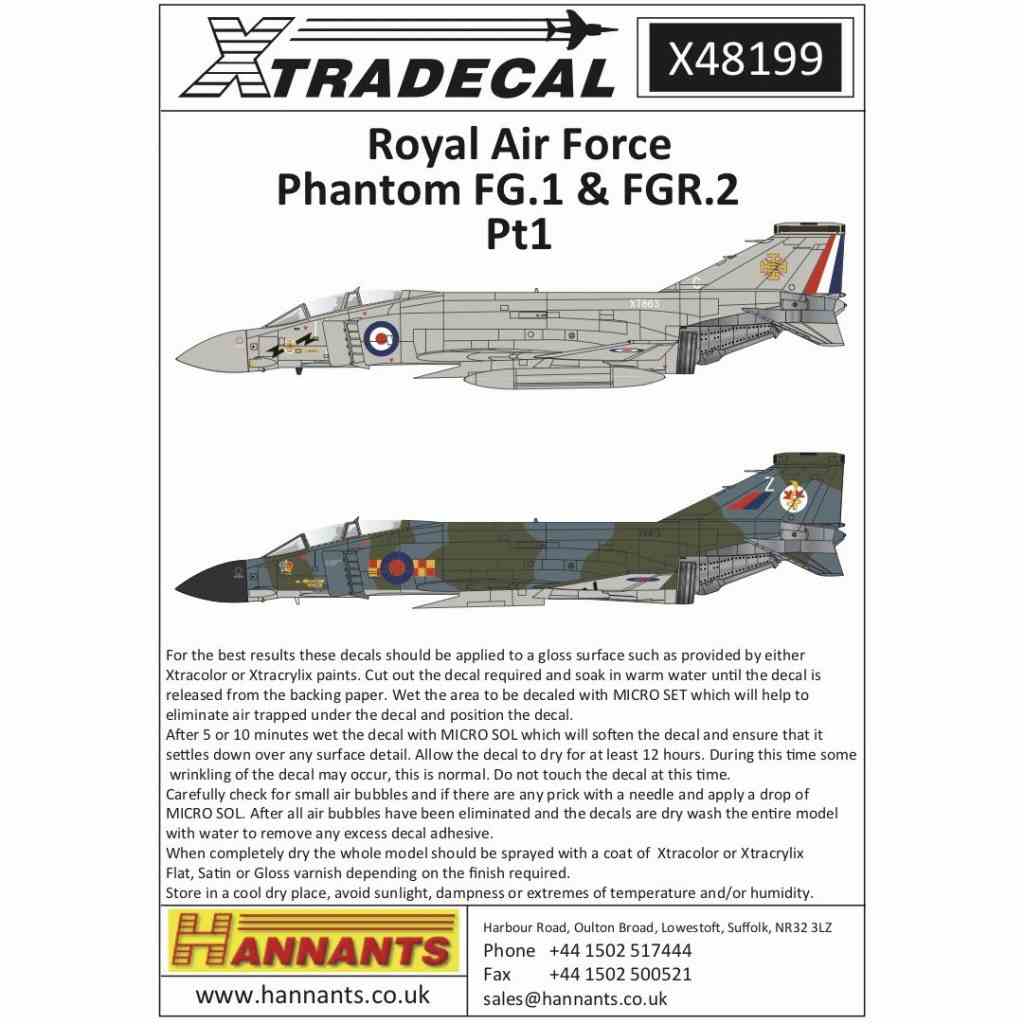 X48199 RAF マクドネルダグラス ファントムFG.1&FGR.2 Part.1|飛行機用デカール|飛行機