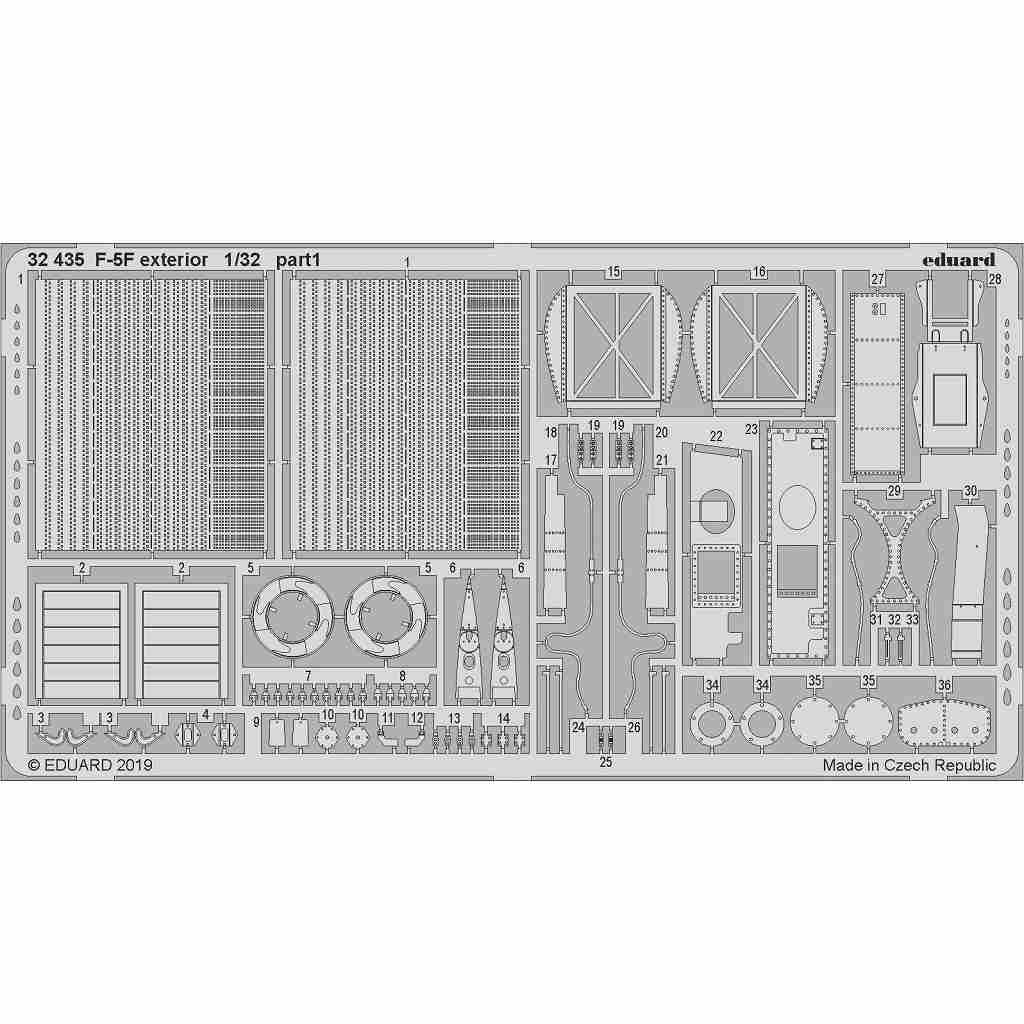 32435 ノースロップ F-5F タイガーII 外装エッチングパーツ (キティホーク用)|飛行機用パーツ|飛行機