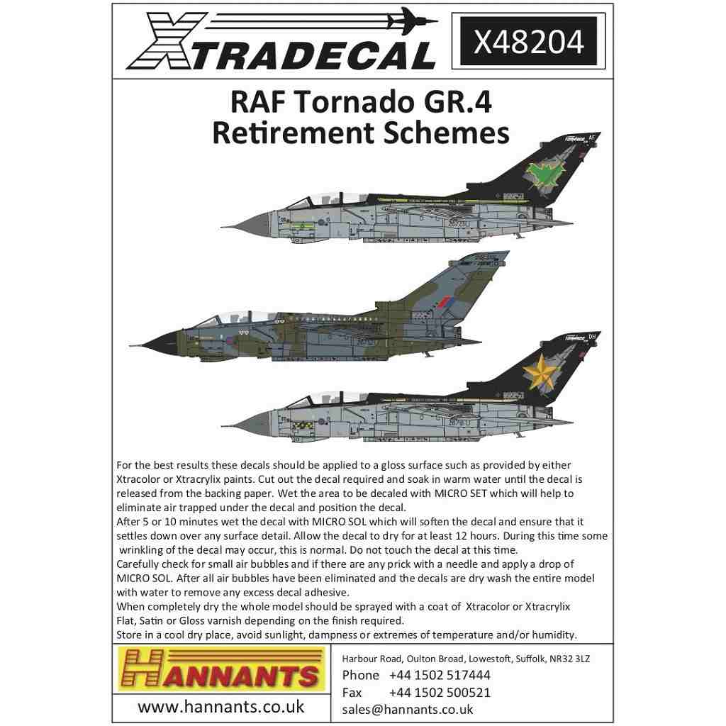 X48204 RAF パナビア トーネード GR.4 スペシャル&リタイヤスキーム|飛行機用デカール|飛行機