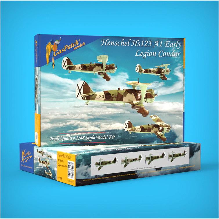 16-48097 ヘンシェル Hs123A1 初期型 コンドル軍団|第二次大戦の飛行機モデル|飛行機