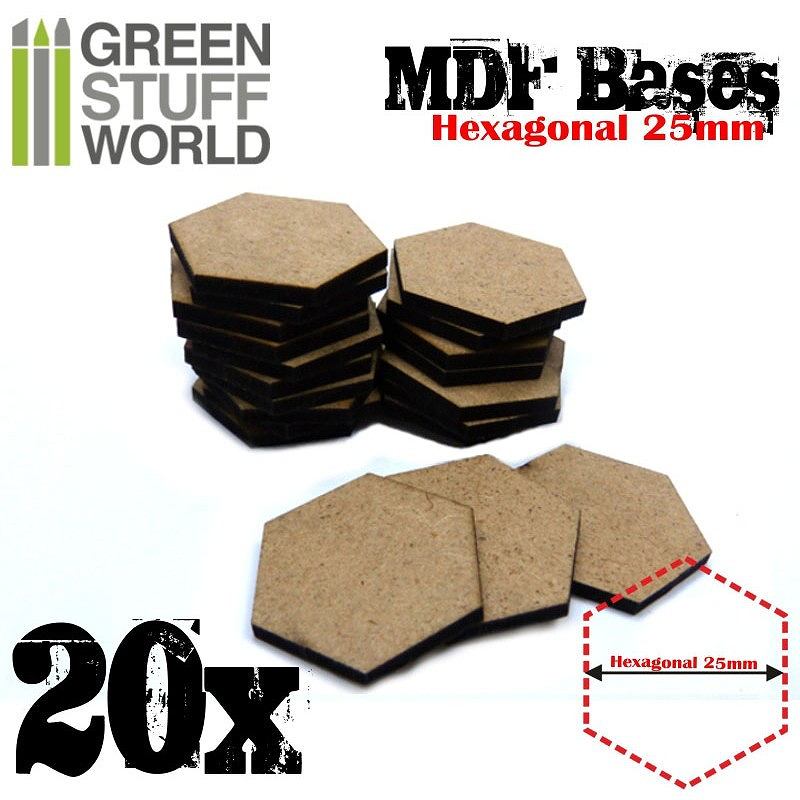 GSWD-9354 MDFベース 六角形型セット(直径25mm)　20枚入|素材|ツール＆マテリアル