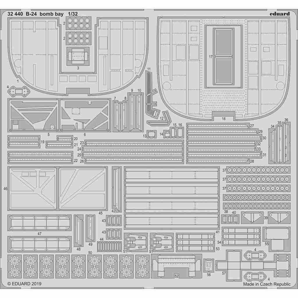 32440 コンソリデーテッド B-24 リベレーター 爆弾槽エッチングパーツ (ホビーボス用)|飛行機用パーツ|飛行機