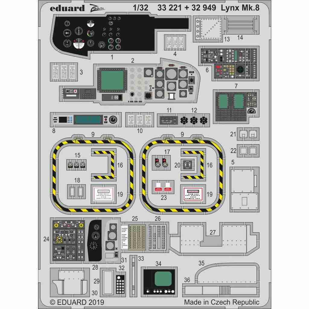 32949 塗装済 リンクス Mk.8 内装エッチングパーツ (レベル用
