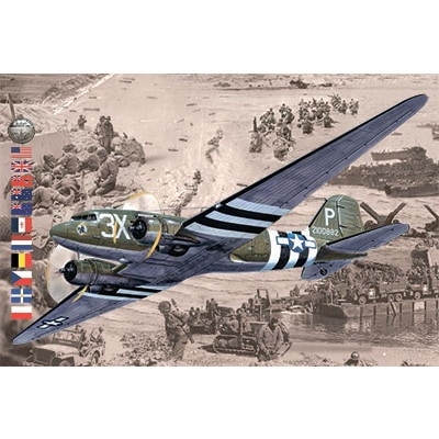 300 米英 C-47/DC3 ダコタ 現存機D-DAY戦勝記念モデル|第二次大戦の飛行機モデル|飛行機