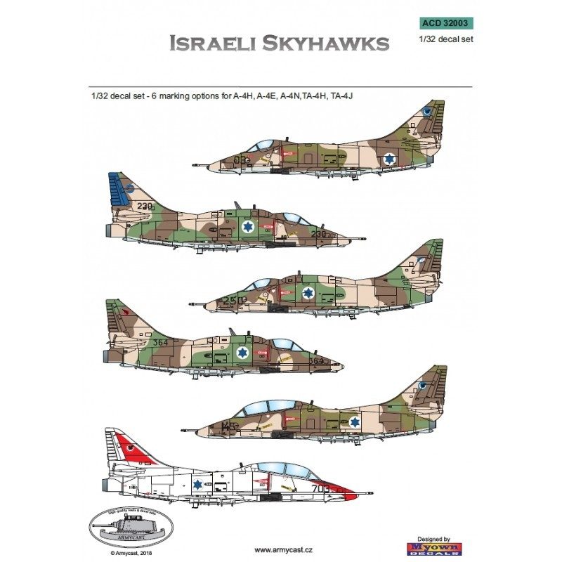 【再入荷】ACD32003 イスラエル空軍 A-4H/E/N/TA-4H/TA-4J スカイホーク|飛行機用デカール|飛行機
