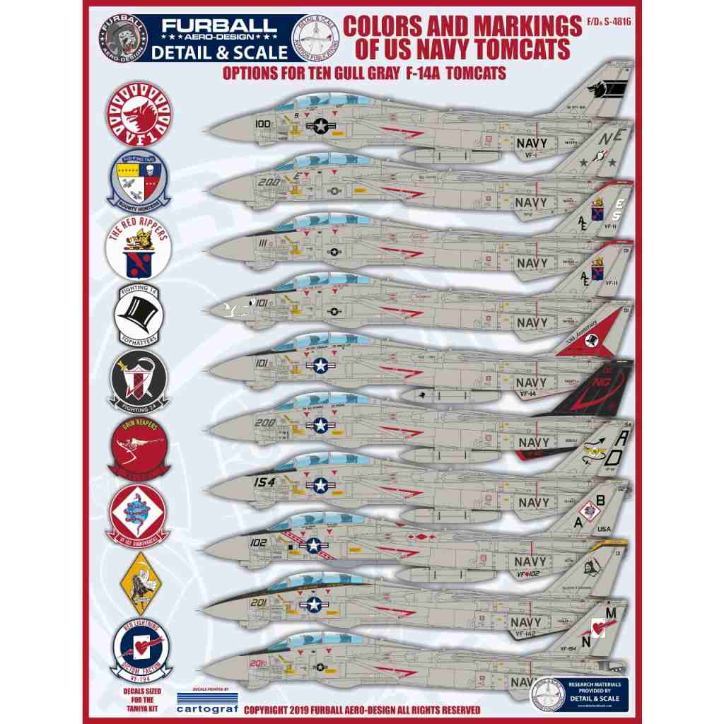 ディテール&スケール F/D&S-4816 F-14A トムキャット Pt.8|飛行機用デカール|飛行機