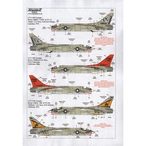 X72160 L.V.T. F-8E/H/J クルセイダー VC-13/VFP-63/VF-24/V