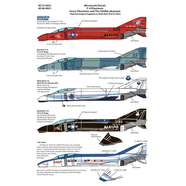 AC72-0021 マクドネル・ダグラス F-4E 5000th ファントムII & ファンシーファントムII|飛行機用デカール|飛行機