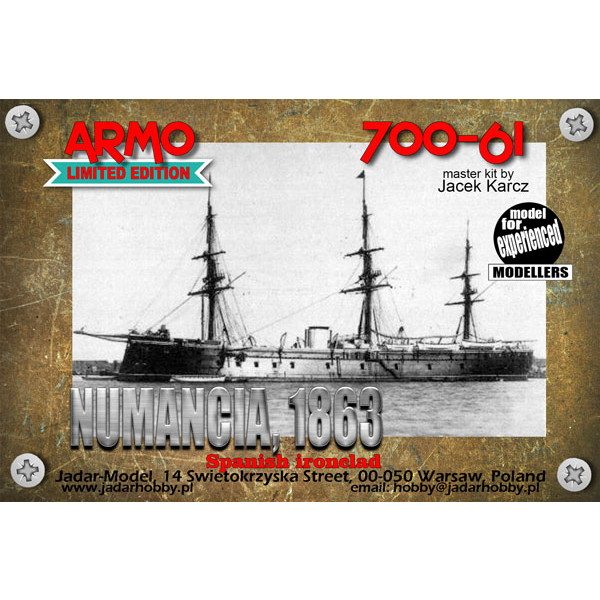700-61 スペイン海軍 装甲艦 ヌマンシア Numancia 1863|第一次大戦以前の艦船モデル|艦船