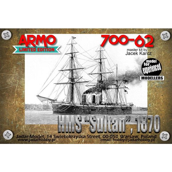 700-62 英海軍 甲鉄艦 スルターン Sultan 1870|第一次大戦以前の艦船モデル|艦船