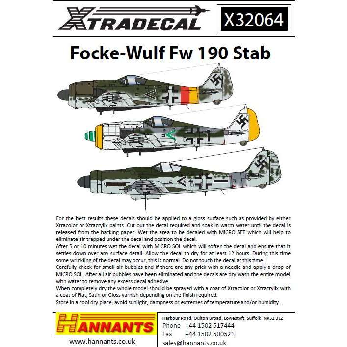 X32064 フォッケウルフ Fw190A/D/F Stab Pt.1 | エクストラ