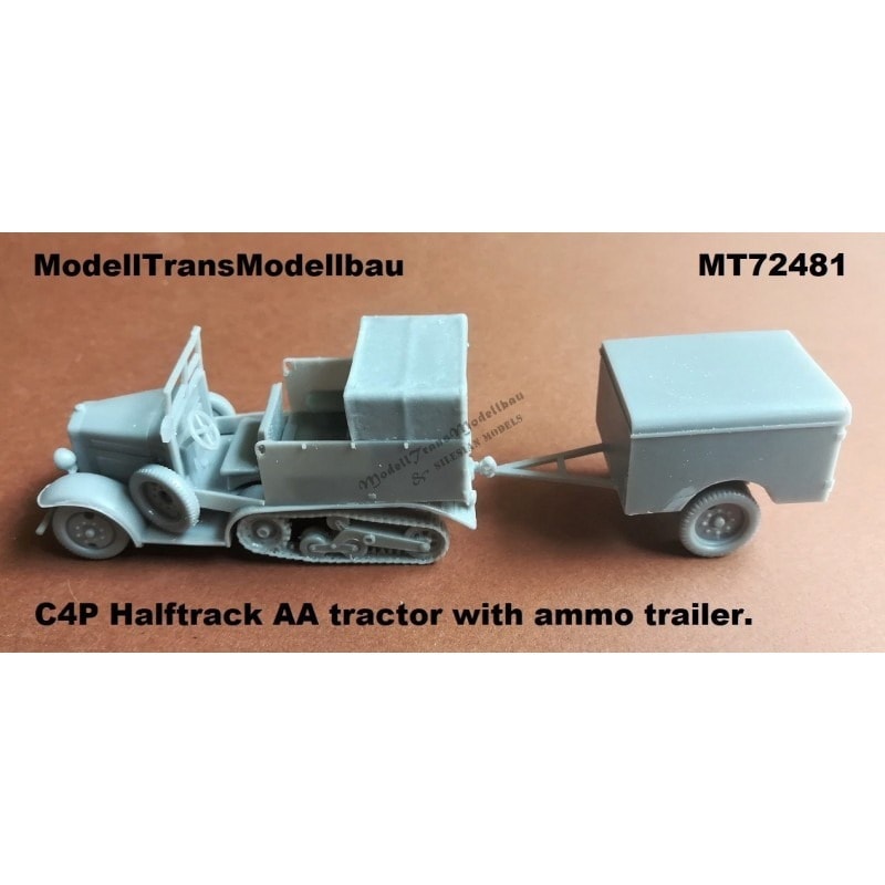 MT72481 ポーランド C4P 牽引ハーフトラック w/75mm対空砲砲弾トレーラー|第二次大戦のAFVモデル|AFV