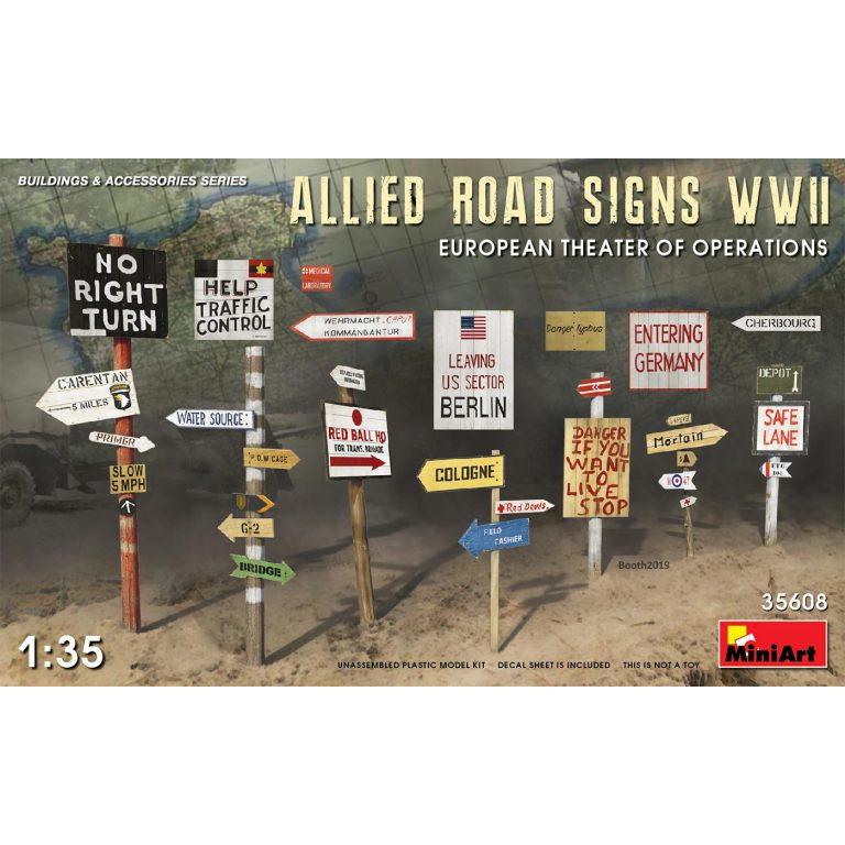 35608 連合国軍道路標識WWII (ヨーロッパ作戦戦域）|建物／情景用パーツ|フィギュア