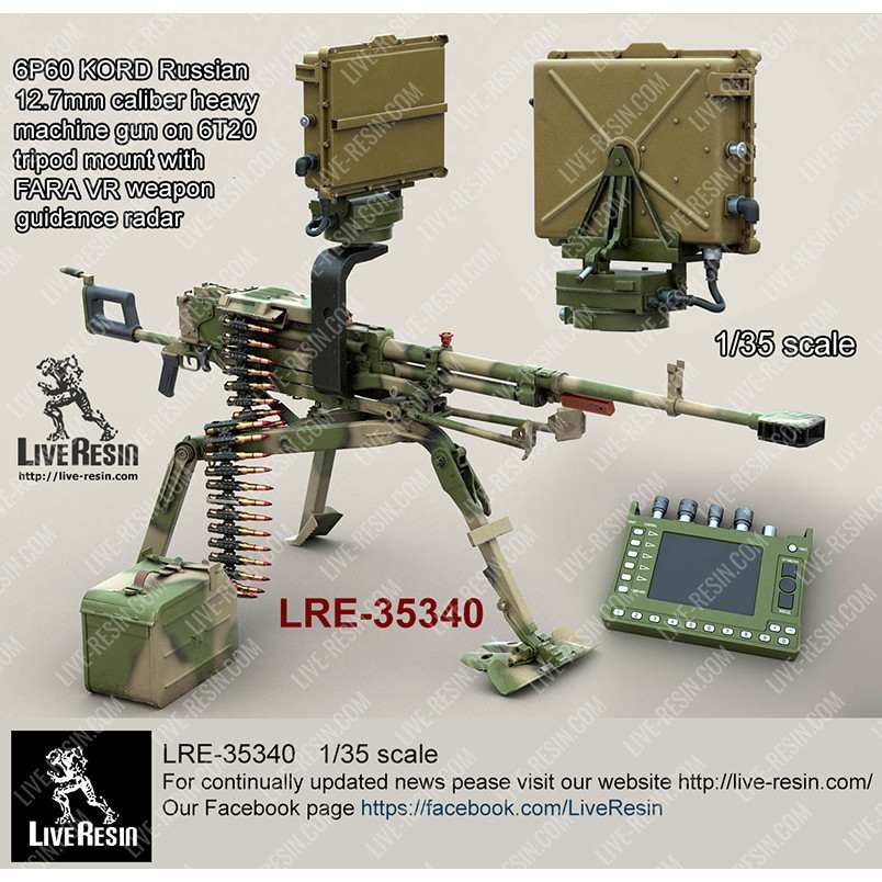 LRE-35340 6P60 KORD Russian 12.7mm calibre heavy machine gun on 6T20 tripod with FARA VR weapon guid