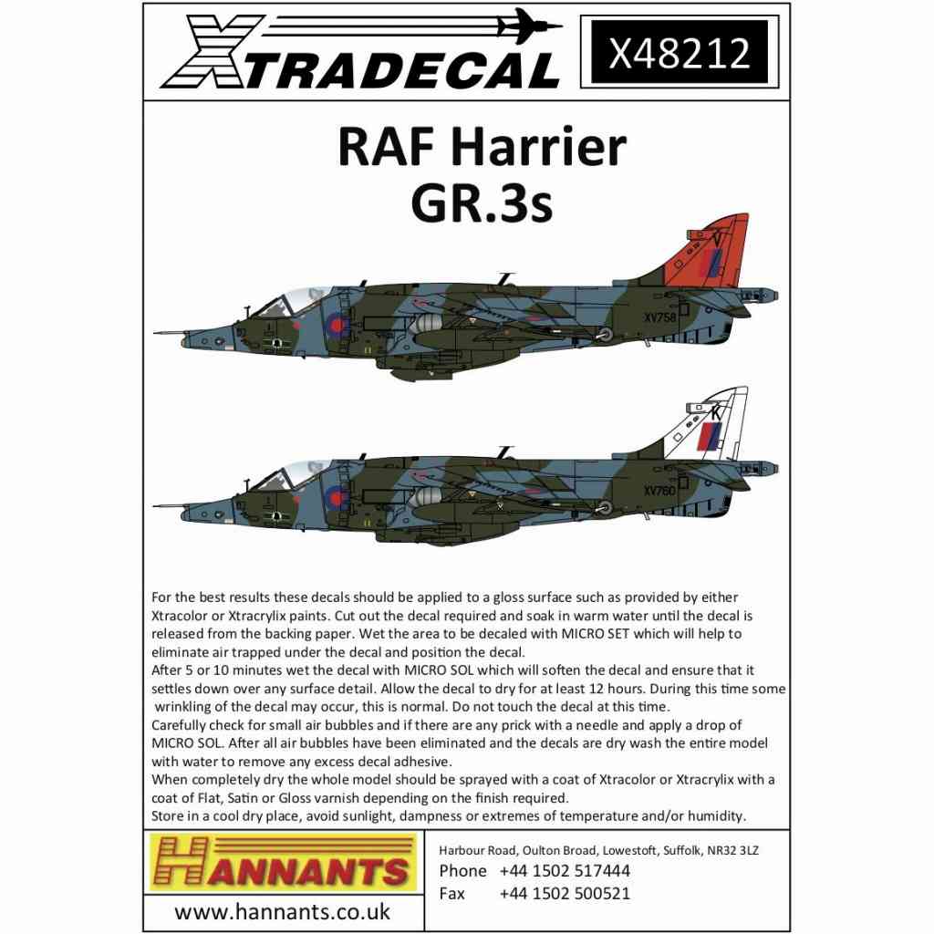 X48212 RAF ホーカー・シドレー ハリアー GR.3 | エクストラデカール