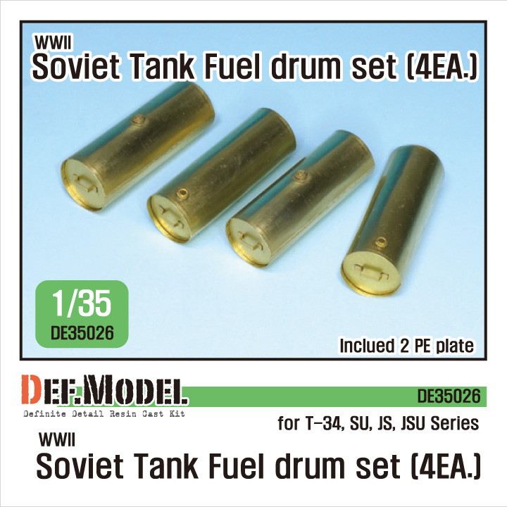 ドラム缶 js DE35026 WWII ソビエト戦車 燃料ドラム缶セット T-34/SU/JS/JSU用 4個入 | DEFモデル DEF Model |  AFV,AFV用パーツ,AFV用エッチングパーツ 2013923802604 | ミリタリースケールモデル専門店 ホビーランド