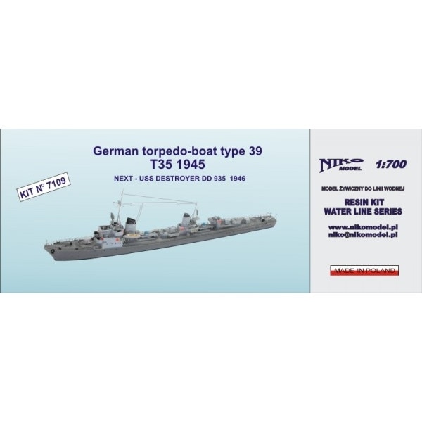 7109 独海軍 39型水雷艇 T35 1945年|第二次大戦の艦船モデル|艦船